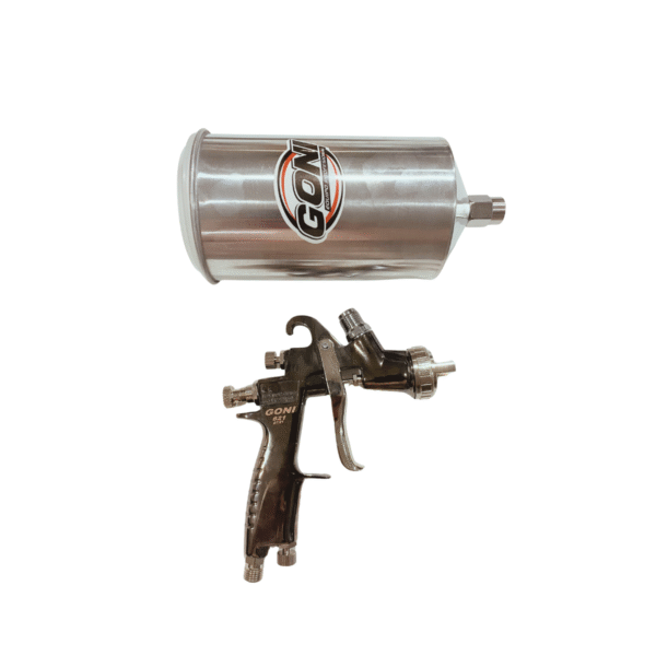 Pistola Con Vaso Aluminio 1L Gravedad HVLP - Imagen 2