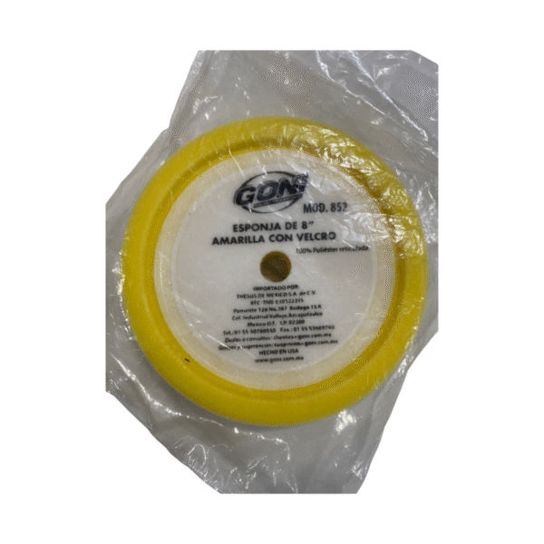 Borla Esponja Amarilla Soporte De Velcro 8" - Imagen 2